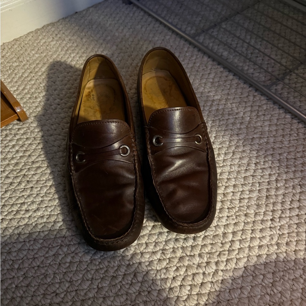 Tod's Dark Brown Leather Slip-On Loafers